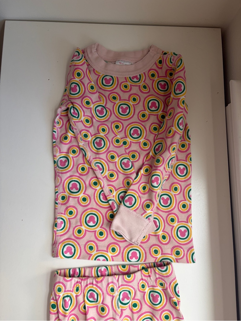 Hanna Andersson Disney Pink Pajama Set with Multicolor Mickey Pattern
